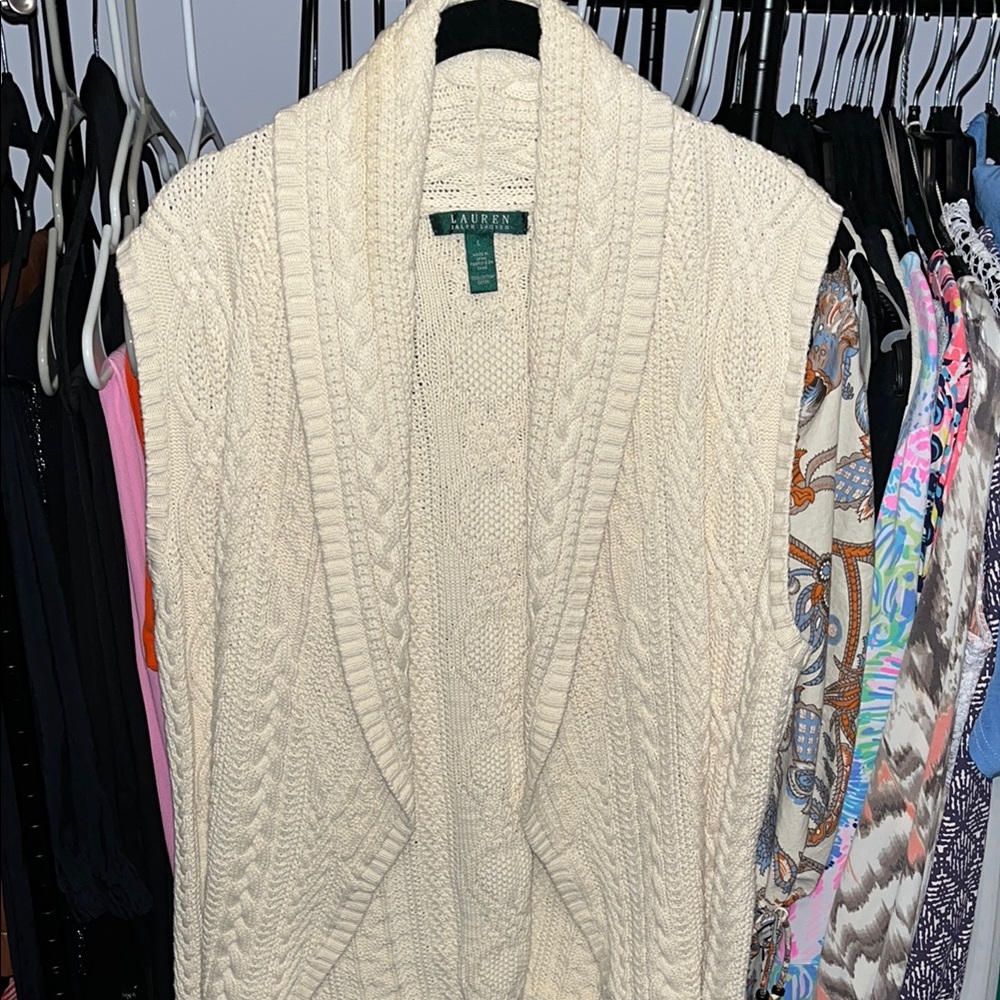 Lauren Ralph Lauren Women's Cream Sweater Vest